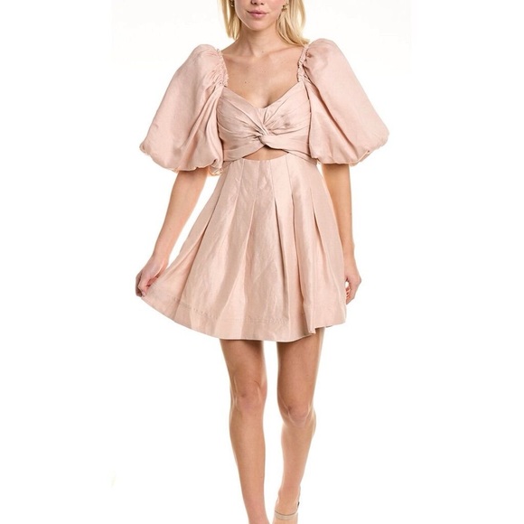 Aje Dusk Blush/Pink Knot Puff Sleeve Mini Dress. Size AU 2/US 4 NWT* - Picture 7 of 16